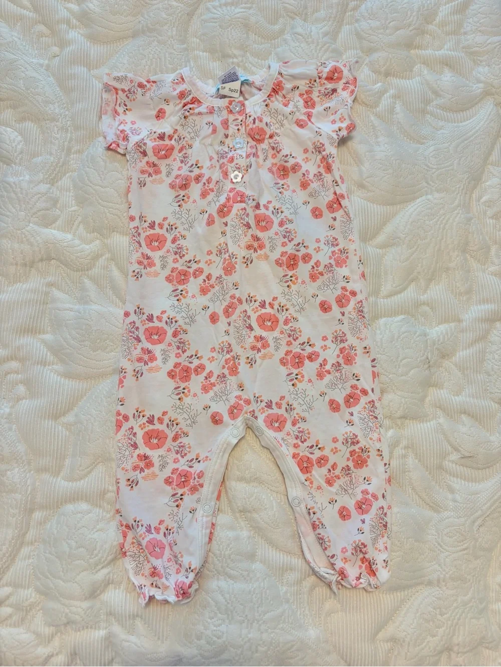 Baby Floral One-Piece Romper in Pink
